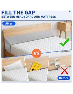 Cojín en Cuña Krightlink Queen 60x10x15 cm Gris 2