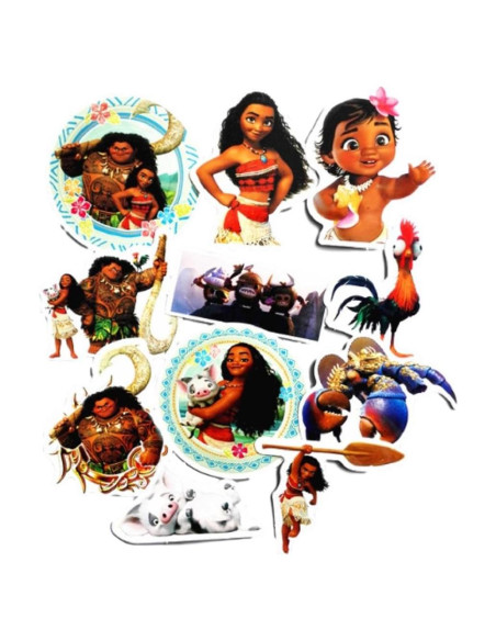 Calcomanías Moana Disney 11 Piezas Multicolor Caricatura
