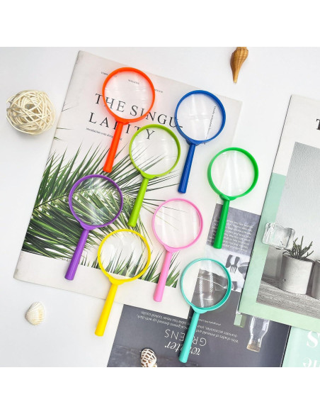 24 Lentes de Aumento Coloridos IRCHLYN 5X para Niños