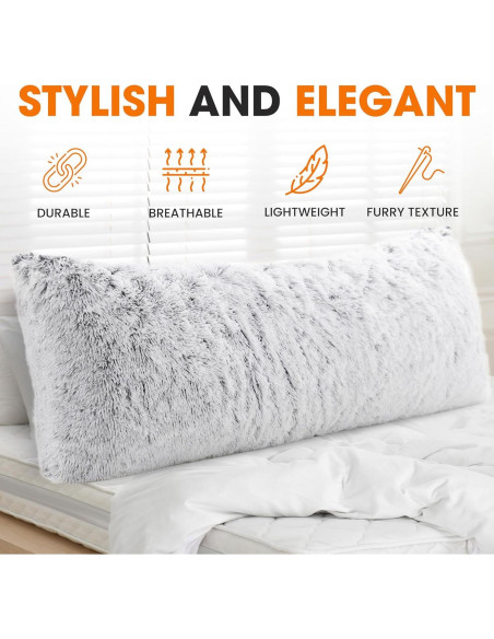 Cojín de Cuerpo Largo Cheer Collection 50x137 cm Gris