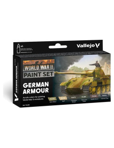 Conjunto de Pintura Acrílica Vallejo Blindaje Alemán WWII 6x17ml