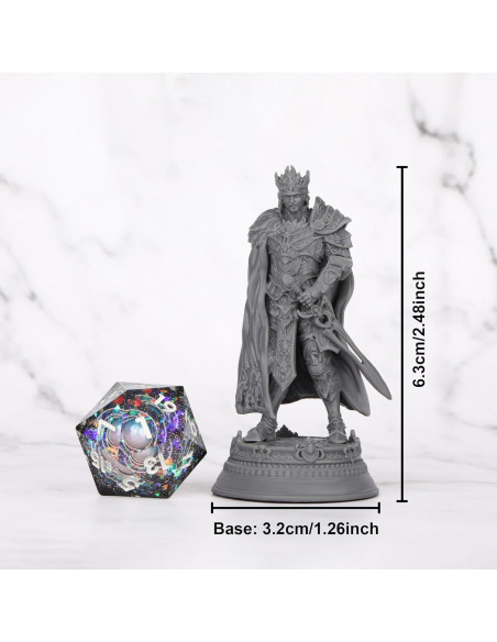 Miniatura Rey Guerrero 32mm AUSPDICE para Wargaming