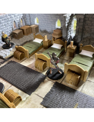 Cuarteles de Soldados Terreno Miniatura 28mm Extruded Gaming