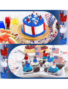 100 Mini Patos de Resina Patrióticos Memorywuu 9x9 cm 2