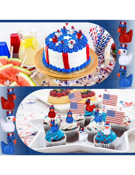 100 Mini Patos de Resina Patrióticos Memorywuu 9x9 cm