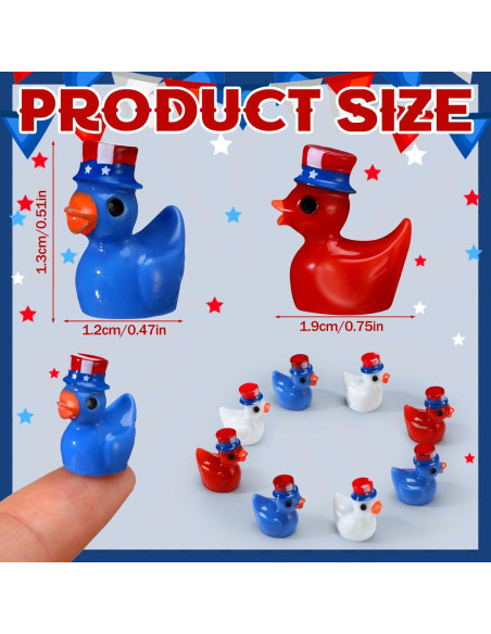100 Mini Patos de Resina Patrióticos Memorywuu 9x9 cm