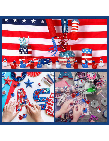 100 Mini Patos de Resina Patrióticos Memorywuu 9x9 cm