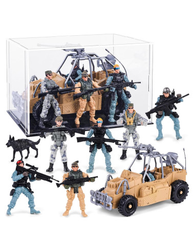 Juego de Soldados 3 Nutrias con Estuche Acrílico 16 Piezas