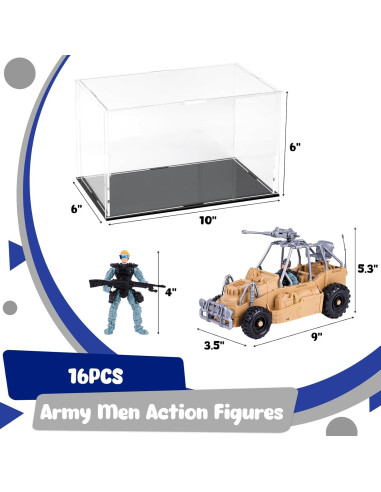 Juego de Soldados 3 Nutrias con Estuche Acrílico 16 Piezas