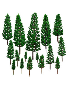 16 Mini Árboles de Pino Verde Natural JLNGTHONG para Diorama