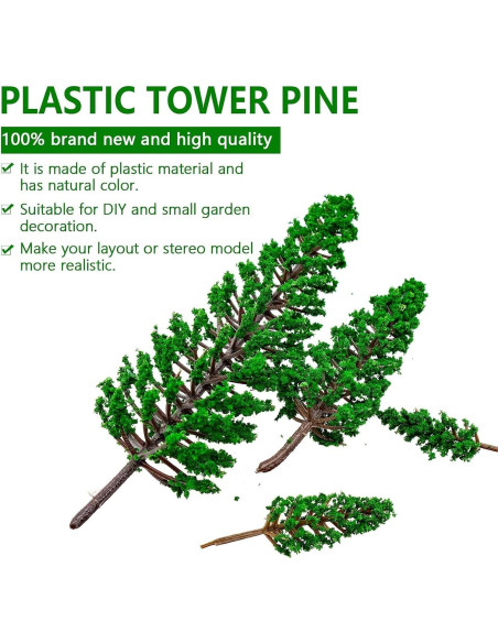 16 Mini Árboles de Pino Verde Natural JLNGTHONG para Diorama