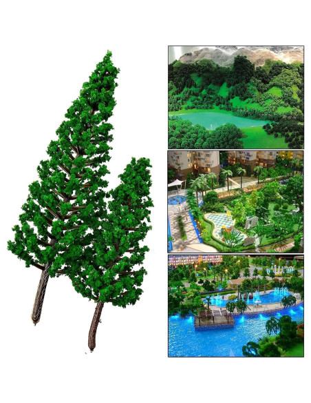 16 Mini Árboles de Pino Verde Natural JLNGTHONG para Diorama
