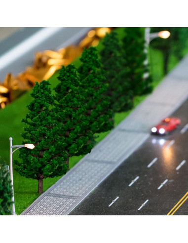 16 Mini Árboles de Pino Verde Natural JLNGTHONG para Diorama