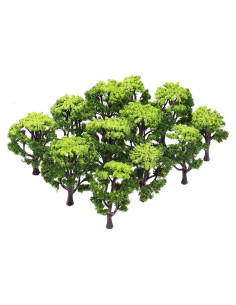 12 Árboles Miniatura WINOMO para Modelismo Escala 1:50 Verde