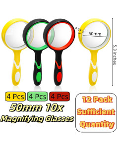 Lupas de Lectura Coloch 12 Pack 10X Vidrio 50mm Antideslizante 2