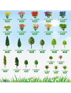 50 Piezas Árboles de Modelo MOMOONNON para Diorama 2.5g 2