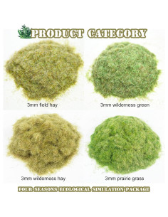 Kit de Hierba Estática Warmtree 4Pcs 3mm para Diorama 2