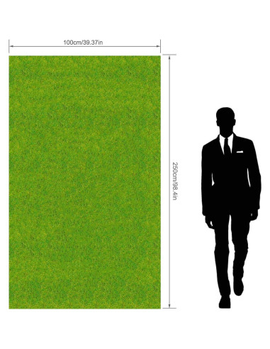 Alfombra de Césped Artificial EVEMODEL 100x250cm para Dioramas