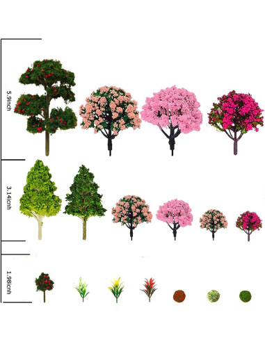 Árboles de Modelo Mixto QuarenDen 37 Piezas Decoración Verde