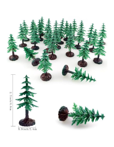 30 Piezas Árboles Miniatura de Pino Artificial FAZHBARY