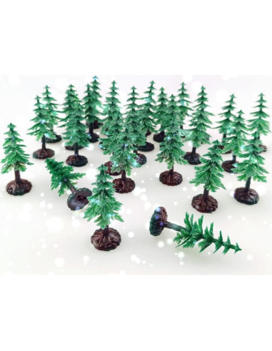 30 Piezas Árboles Miniatura de Pino Artificial FAZHBARY