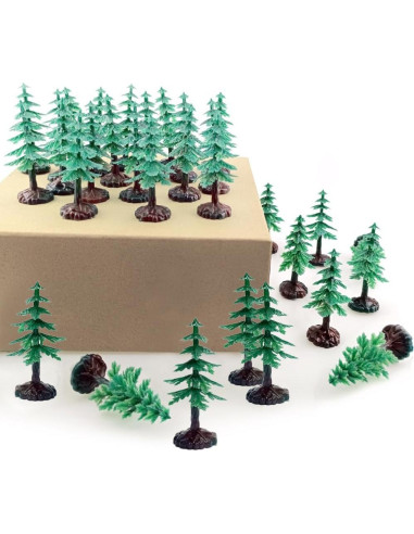 30 Piezas Árboles Miniatura de Pino Artificial FAZHBARY