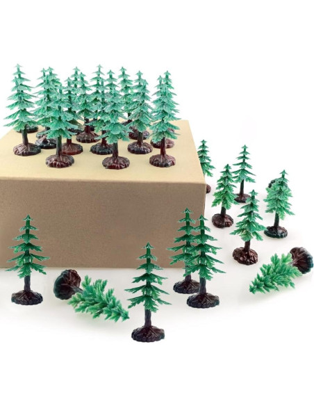 30 Piezas Árboles Miniatura de Pino Artificial FAZHBARY