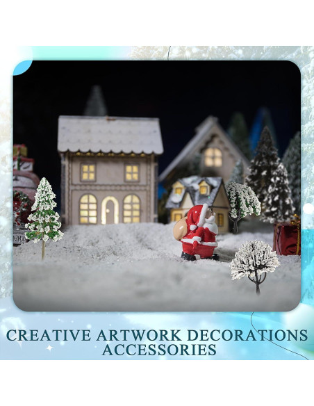 28 Árboles Miniatura Nevados Canlierr para Diorama y Manualidades