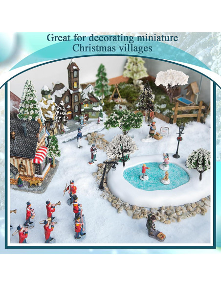 28 Árboles Miniatura Nevados Canlierr para Diorama y Manualidades