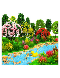 60 Piezas Mini Árboles y Plantas Falsas para Diorama DIY