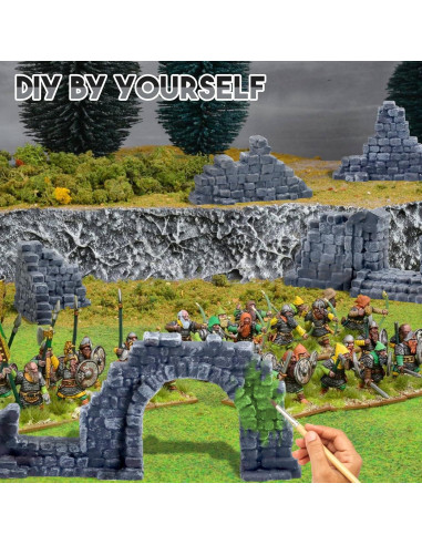 Conjunto de Paredes de Piedra Arruinadas Warmtree - Escenografía 28mm