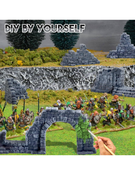 Conjunto de Paredes de Piedra Arruinadas Warmtree - Escenografía 28mm