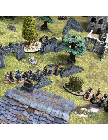 Conjunto de Paredes de Piedra Arruinadas Warmtree - Escenografía 28mm