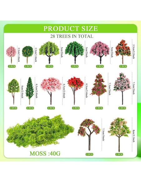 28 Piezas Mini Árboles Falsos Canlierr para Diorama Otoñal