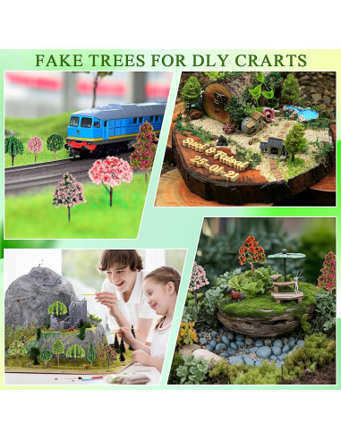 28 Piezas Mini Árboles Falsos Canlierr para Diorama Otoñal