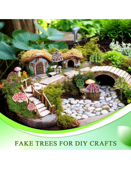 28 Piezas Mini Árboles Falsos Canlierr para Diorama Otoñal