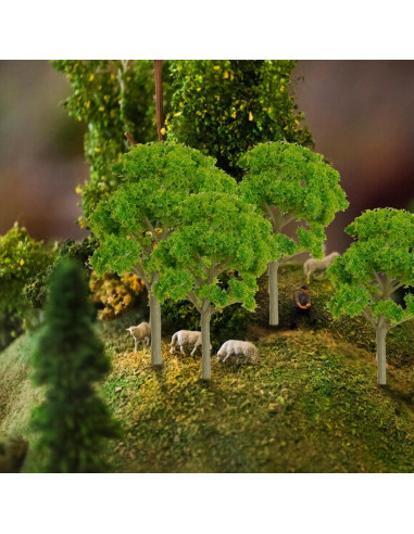 10 Árboles Miniatura Escala HO Drhomeam 9cm para Dioramas