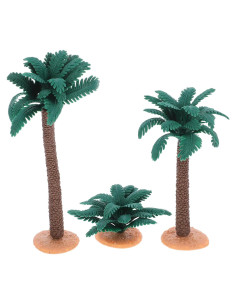 Juego de 3 Palmeras Miniatura Artificiales Tofficu 9cm
