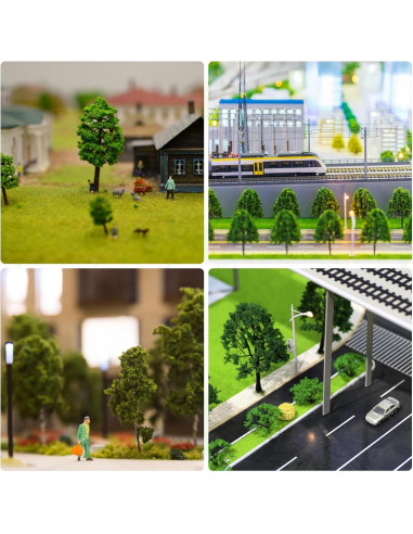10 Árboles Miniatura Escala HO Drhomeam 9cm para Dioramas
