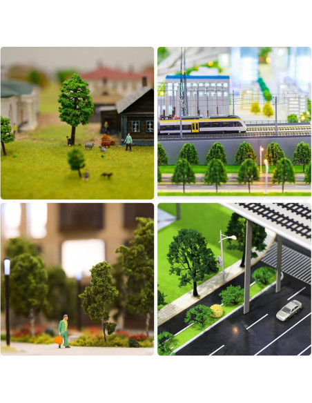 10 Árboles Miniatura Escala HO Drhomeam 9cm para Dioramas