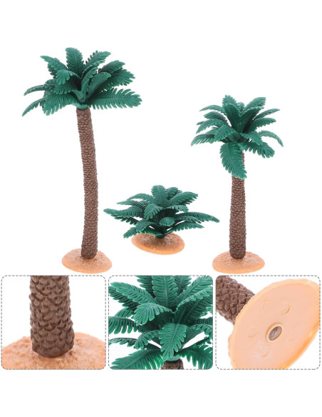 Juego de 3 Palmeras Miniatura Artificiales Tofficu 9cm
