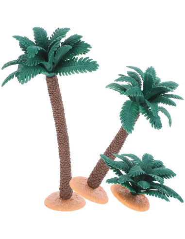 Juego de 3 Palmeras Miniatura Artificiales Tofficu 9cm