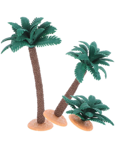Juego de 3 Palmeras Miniatura Artificiales Tofficu 9cm