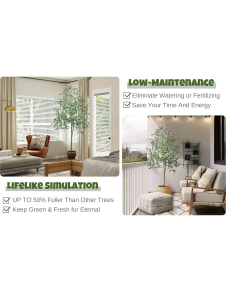 Árbol de Eucalipto Artificial Roselywed 213 cm Decoración