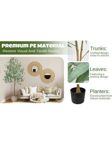 Árbol de Eucalipto Artificial Roselywed 213 cm Decoración