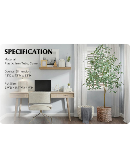 Árbol de Eucalipto Artificial Roselywed 213 cm Decoración