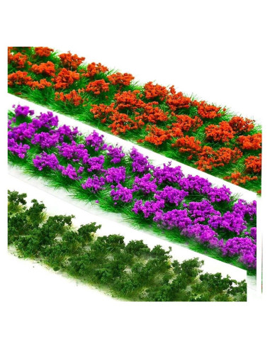 90 Piezas Césped Artificial Gofidin para Modelismo y Jardín