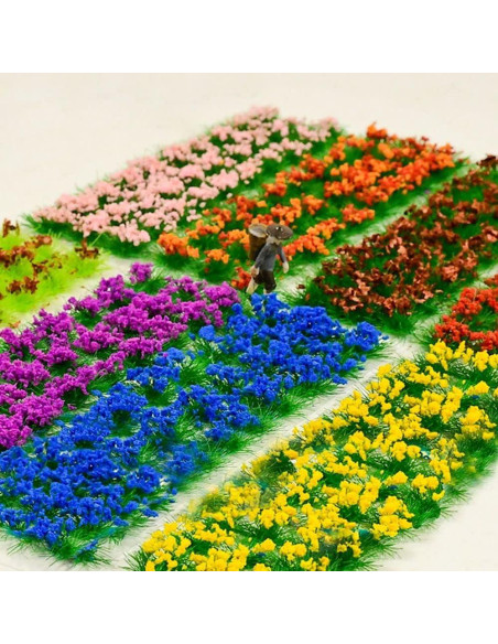 90 Piezas Césped Artificial Gofidin para Modelismo y Jardín