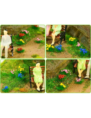 90 Piezas Césped Artificial Gofidin para Modelismo y Jardín