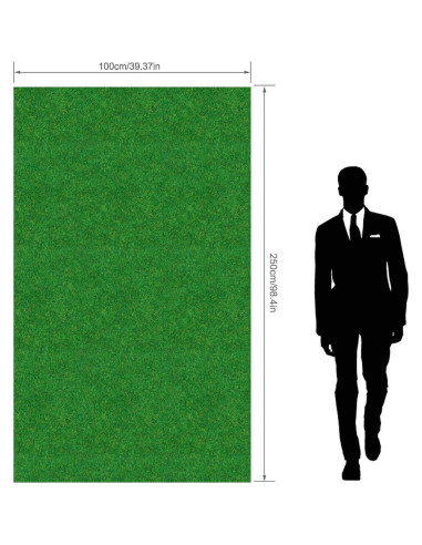 Alfombra de Césped Artificial Evemodel 100x250cm Verde Oscuro